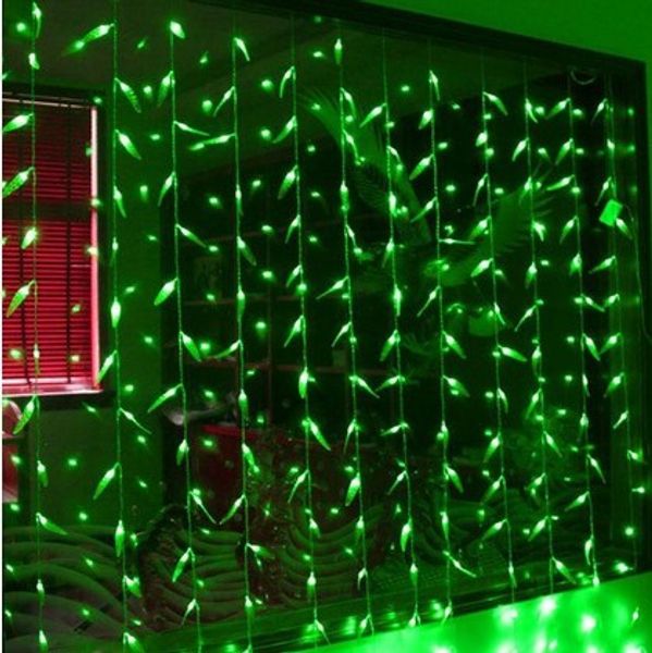 2 m * 1.6 m vert LED saule rideau guirlande chaîne lumières de noël vente nouvel an vacances fête mariage luminaria décoration lampe