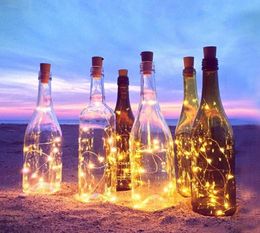 2m 20 Led Holiday Light String Flameless Wine Bottle Cork Fairy String Lights Diy Mini Flame Cork Light for Home Decor Wall Party D6466422