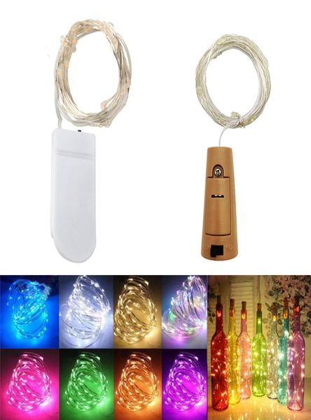 2M 20LED botella de vino luces de cadena corcho alimentado por batería estrellado DIY luz de Navidad para fiesta Halloween boda Decoracion6813786