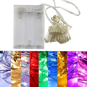 2M 20LEDS éclairage de vacances 3 * AA batterie led fil de cuivre guirlandes lumineuses fête de noël mariage nouvel an utilisation