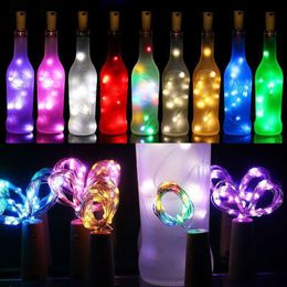 2m 20leds mini LED Holiday String Lights Bottle Stopper Glass Craft voor buitenbuiten bruiloft Kerst LED -lichten Decoratie Usalight