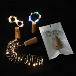 2m 20leds mini LED Holiday String Lights Bottle Stopper Glass Craft voor buitenbuiten bruiloft Kerstliggende lichten Decoratie Oemled