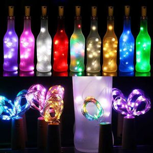 2M 20LEDs Mini LED Vacances Guirlande Lumineuse Bouteille Bouchon En Verre Artisanat Pour Intérieur Extérieur Mariage Noël Led lumières décoration USALIGHT