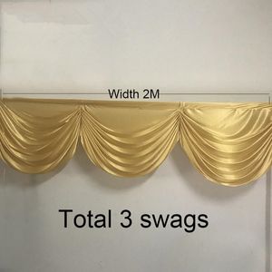 2 M 3 rideaux swags or mariage backdop rideau swag draperie swags petite jupe de table swag pour la décoration de fête d'événement 2838