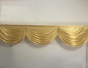 2m 3 Curtain Swags Gold Wedding Barnard Curtain Swag Drapery Swags Small Table Jirt Swag pour l'événement Decoration Party9644170