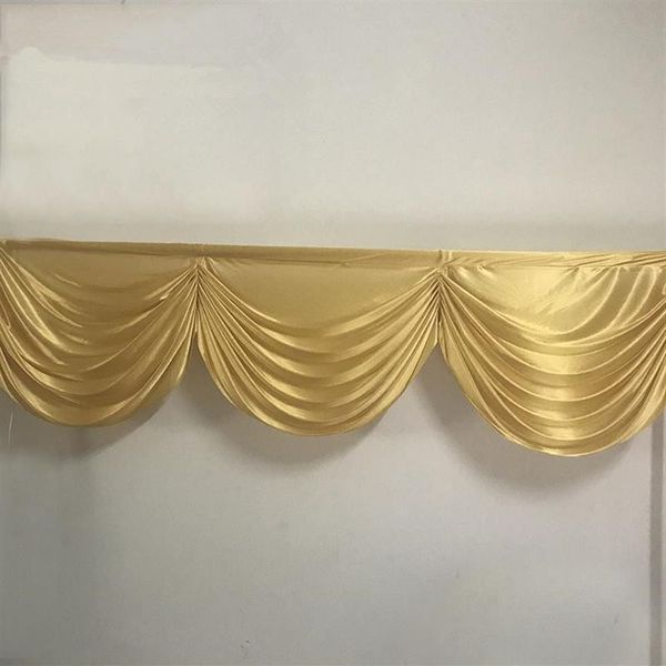 2M 3 rideaux swags or mariage backdop rideau swag draperie swags petite jupe de table swag pour la décoration de fête d'événement 3069