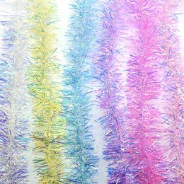 2m 3mm / 5cm arc-en-ciel couleur papier papier d'aluminium rotin stream streater arbre de Noël suspendu Garland Christmas Tree Ornaments Supplies Decor