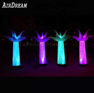 Tubo de columna de flores con luz de palmera inflable led de pie gigante colorido de alta calidad de 2m/3m para decoración de eventos de fiesta de boda