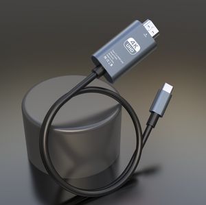 2m 4K 1080P USB 3.1 Type C naar HDMI-compatibele adapterdraadkabel 3840*2140 USB-C-poort Kabel Schermcastingkabel voor tablets Laptop Telefoon HDTV-project