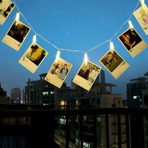 2M 5M 20LED Light String Photo Holder Iemand Christmas New Year Party Wedding Home Slaapzaal Decoratie Fairy Light Battery Y0720