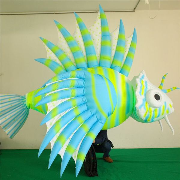 2m 6,5 pieds coloré gonflable ballon poisson puppet tas de ballon art art pour la publicité musicale décoration de Noël