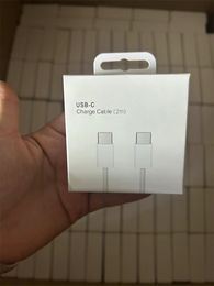 2m 6ft 60W PD -kabels snel opladen USB C om te typen C gevlochten kabellaadkabels snellader snoer gegevenskabel voor iPhone 15 Samsung Xiaomi Huawei met doos