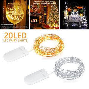 2M fil de cuivre LED guirlandes lumineuses éclairage de vacances Fairy Garland pour arbre de Noël Décoration de fête de mariage Y201020