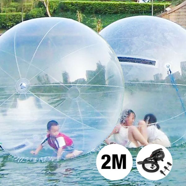 Livraison gratuite 2M Dia gonflable eau Zorb balle en vente PVC/TPU matériel eau marche balle géant Hamster balle pour humain