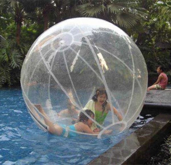 ¡Envío gratis! Bola Zorb inflable de PVC de 2 m de diámetro y 0,8mm en el agua, bola inflable para hámster humano