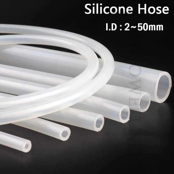 2m i.d 2 ~ 50 mm Grade alimentaire Filiaire Transparent Silicone tuyau de silice Aquarium résistant à la chaleur Aquarium Flexible Silicone Tube Soft