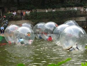 2 m opblaasbare gigantische Ballen Zorb Ballen volwassen kinderen Water Lopen Bal Dansen Bal Sport Bal lopen op water met rits PVC drijvende vlotter speelgoed