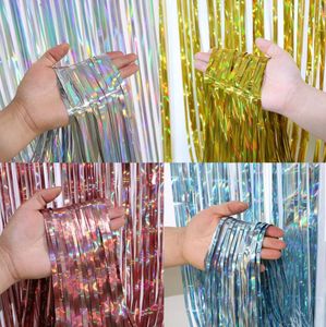 2M Metallic Folie Fringe Shimmer Achtergrond Bruiloft Wanddecoratie Photo Booth Achtergrond Klatergoud Glitter Gordijn Goud