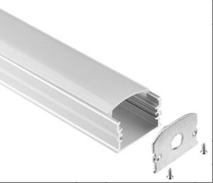 Gratis verzending 2m / stuks 100m / partij geanodiseerd aluminium profiel met melkachtige of duidelijke dekking en eindkappen voor led bar licht decoratie