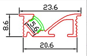 Livraison gratuite 2 m/pcs 90 m/lot luminaire de montage d'angle à haute luminosité support de tube d'ange t5 luminaire/t5 tube lumière