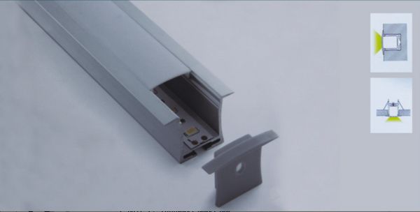 Livraison gratuite 2 M/PCS nouvelle arrivée profilé de LED en aluminium encastré utilisant pour bande dans les 12mm lumière de barre de Led profilé en aluminium