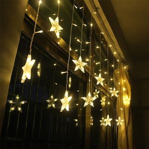 2M STAR Fairy Lights Christmas String Garland LED Gordijn Wedding Homepartygardenbirthday Decoratie verlichting Y200603