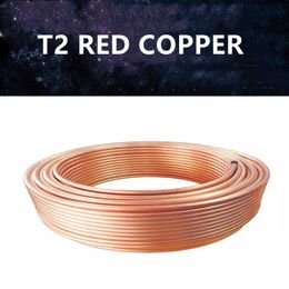 2M T2 Bobine de cuivre rouge 2/3/4/5/6/8/10/12/14 / 16 mm Tube de cuivre Tard de climatisation tube mou en cuivre 99,9% T2 Copper Diy refroidissement