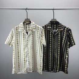 2 Camisas de diseñador para hombre Camisas casuales de manga corta de verano Moda Polos sueltos Estilo de playa Camisetas transpirables Camisetas ClothingQ264
