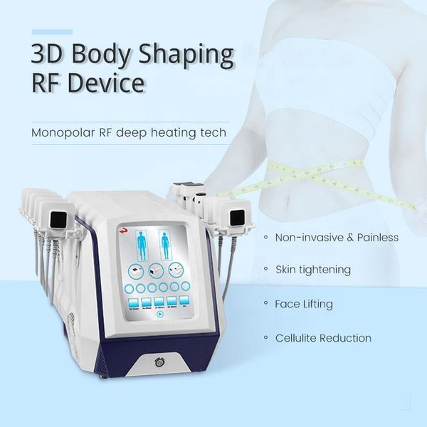 Corps monopolaire RF 2 MHz amincissant la machine de contouring diathermie chauffant les muscles raffermissants lifting 10 poignées machine pour différentes parties du corps