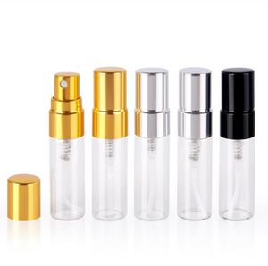 2 ml 2,5 ml 3 ml flacon pulvérisateur transparent contenant en verre vide avec pulvérisateur à pompe noir argent or SN5036