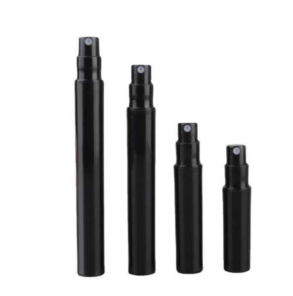 Vaporisateur de parfum vide noir, bouteille en plastique, stylo d'échantillon, petit atomiseur, flacon pulvérisateur, conteneur de voyage, 2ml, 3ml, 4ml, 5ml