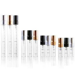 2ML 3ML 5ML 10ML Bouteille de pulvérisation en verre transparent Atomiseur de parfum portable Mini bouteille de tube à essai d'échantillon Flacons en verre mince F568 Exbxq