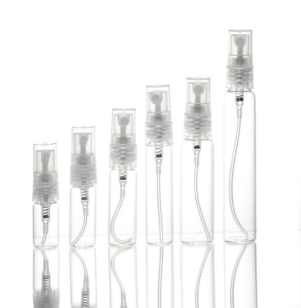 2 ml 3ml 5ml 7ml 10ml 15 ml Mini verre transparent Refipillable Pumple de parfum Pumple pulvérisateur ATOMMERIE VID