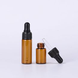 2 ml 3 ml 5 ml Mini flacon compte-gouttes en verre ambré échantillon conteneur huile essentielle parfum minuscules bouteilles portables