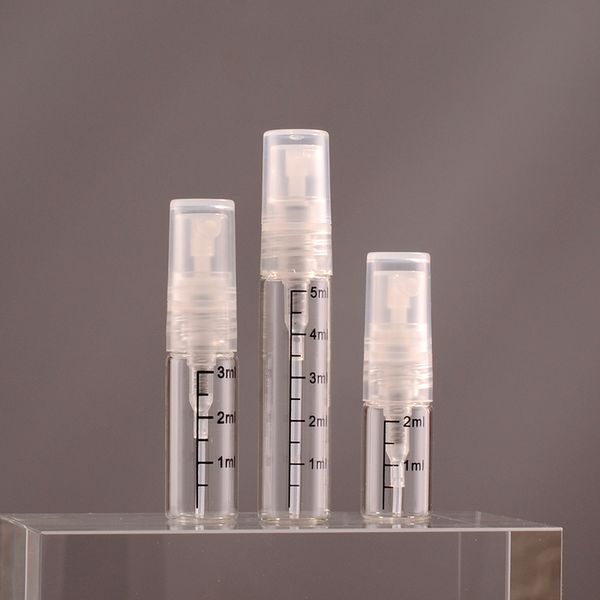 Flacon pulvérisateur en verre Transparent 2ml 3ml 5ml, petit emballage cosmétique, bouteilles de parfum atomiseur, récipient de liquide d'atomisation