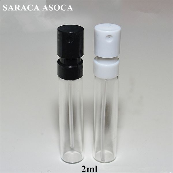 2ml Baïonnette Bouteille Échantillon Français Pompe Bouteille De Parfum 1.5ml Pulvérisateur En Plastique Buse Verre Baïonnette Noir Blanc Couleur 100PCS / LOT T200819