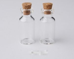 Flacons en verre transparent de 2ml, bouteille avec bouchons, Mini bouteille avec bouchon en bois, bocaux d'échantillon vides, petites bouteilles de souhait artisanales mignonnes LX8351