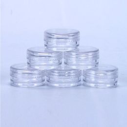 Pots vides en plastique transparent de 2ML, couvercle transparent, taille de 2 grammes pour crème cosmétique, ombre à paupières, poudre d'ongles, bijoux e-liquide Wnxbn