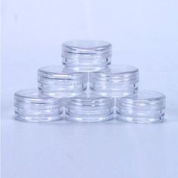 Pots vides en plastique transparent de 2ML, couvercle transparent, taille de 2 grammes, pour crème cosmétique, ombre à paupières, poudre d'ongles, bijoux e-liquide Mulgw