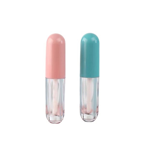 2ML Compacto Mini Botella de esmalte de labios de plástico transparente Maquillaje de belleza portátil Envase recargable Envase cosmético vacío Tubos redondos de brillo de labios