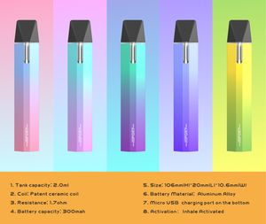 2 ml wegwerp vape pennen echte dikke oliepods oplaadbare 300 mAh batterij lege visuele tank nieuwste producten e-sigaretten Vaporizer pen van China Factory