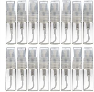 2ML Mini Bomba de vidrio transparente Botella de spray 2CC Perfume recargable Botella vacía Atomizador Vial de muestra