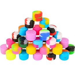 Pots antiadhésifs en silicone de 2ml, accessoires pour fumer, conteneur d'huile de cire Dab, stockage, outil de couleurs assorties