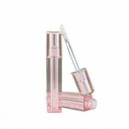 Conteneurs de teinte à lèvres vides rechargeables de 2ml, forme carrée creuse rose, emballage cosmétique, bouteilles d'échantillon de brillant à lèvres, vente en gros, e655 #