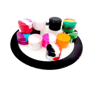 Boîtes d'huile de fumée rondes de 2 ML crème affichage Silicone conteneurs pots Dabs cire conteneurs sec Herb FDA boîte