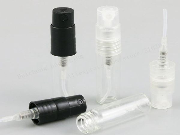 Mini bouteille de Parfum en verre transparent de voyage de 2ML, petit échantillon de Parfum, atomiseur, bocaux de récipient de Parfum, 2cc