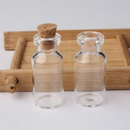 Flacons de 2 ml Bouteilles en verre transparent avec bouchons Mini bouteille en verre Bouchon en bois Pots d'échantillons vides Petits 16x35x7mm (HeightxDia) Cute Craft Wish Bottles LX