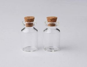 Flacons de 2 ml Bouteilles en verre transparent avec bouchons Mini bouteille en verre Bouchon en bois Pots d'échantillon vides Petit 16x35x7mm HeightxDia Cute Craft Wish B7840941