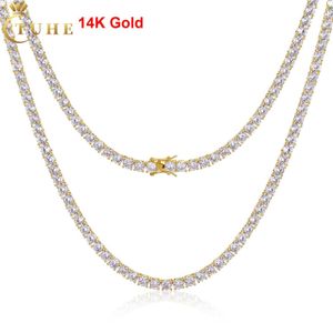 2mm-10mm 14k oro real sólido Vvs Moissanite diamante tenis cadena pulsera collar hombres mujeres joyería fina precio al por mayor