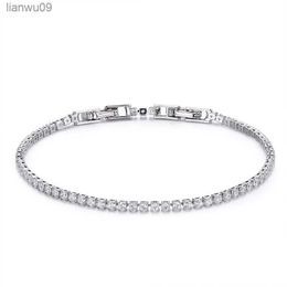 2mm 135 1517cm Cluster CZ Link Chain Tennis Armbanden Voor Vrouwen Meisjes Vriend Sieraden Dunne Messing Goud kleur Pulsera Bracciali L230704